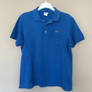 Vintage Lacoste Polo Shirt Men L Blue Short Sleeve Collared Y2K Retro 1990s Cott